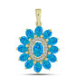 Goldplattierter Silberanhänger mit äthiopischem Paraiba-Blauopal und weißem Topas