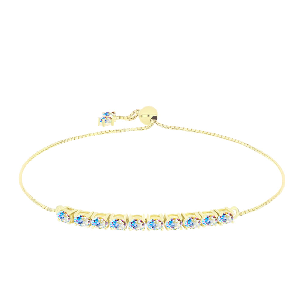 Goldplattiertes Silberarmband mit Eis-Moissanit 1 