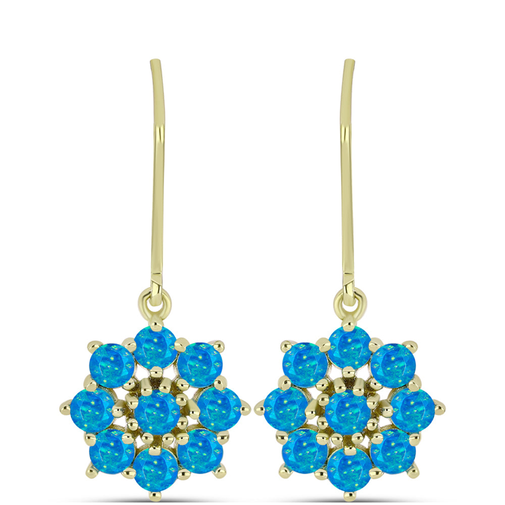 Goldplattierte Silberohrringe mit äthiopischem Paraiba-Blauopal