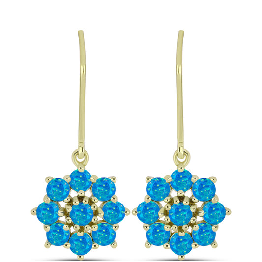 Goldplattierte Silberohrringe mit äthiopischem Paraiba-Blauopal