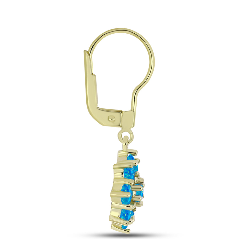 Goldplattierte Silberohrringe mit äthiopischem Paraiba-Blauopal 2 