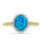 Goldplattierter Silberring mit äthiopischem Paraiba-Blauopal und weißem Topas