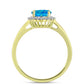 Goldplattierter Silberring mit äthiopischem Paraiba-Blauopal und weißem Topas