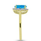 Goldplattierter Silberring mit äthiopischem Paraiba-Blauopal und weißem Topas