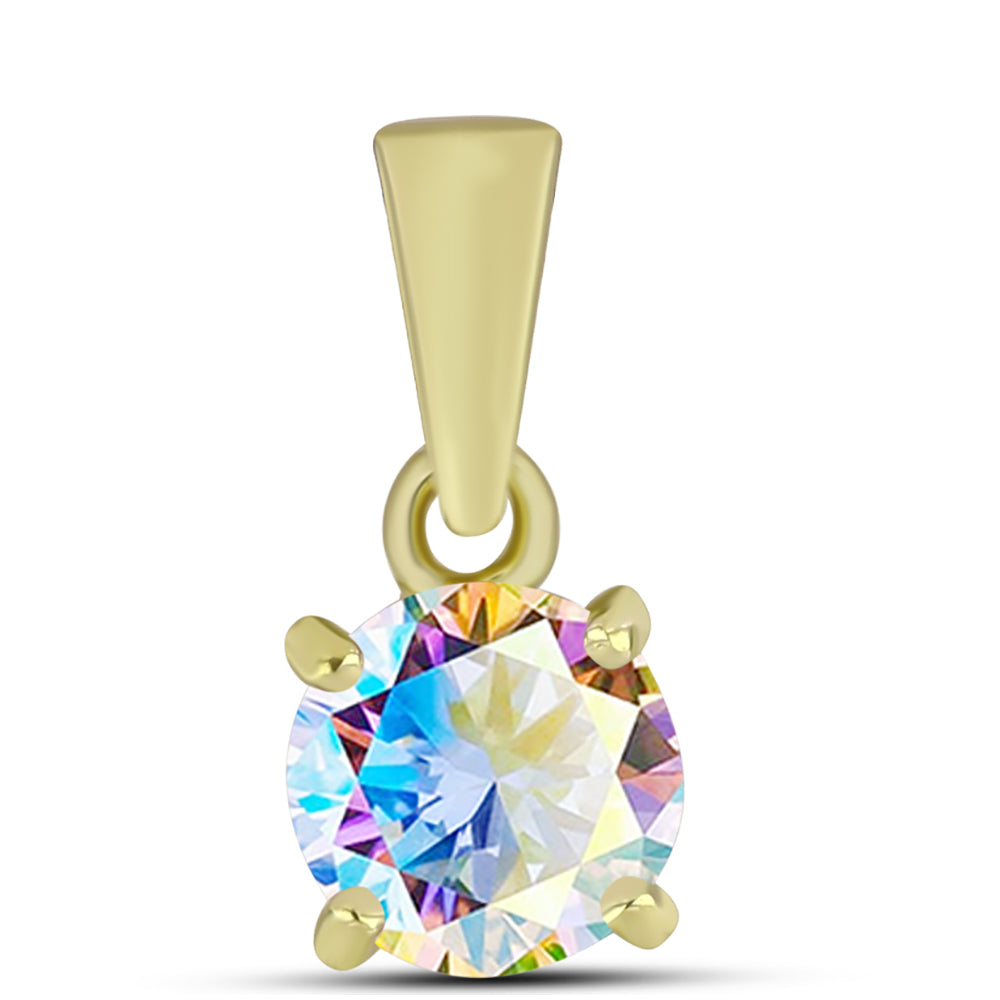 Goldplattierter Silberanhänger mit Eis-Moissanit
