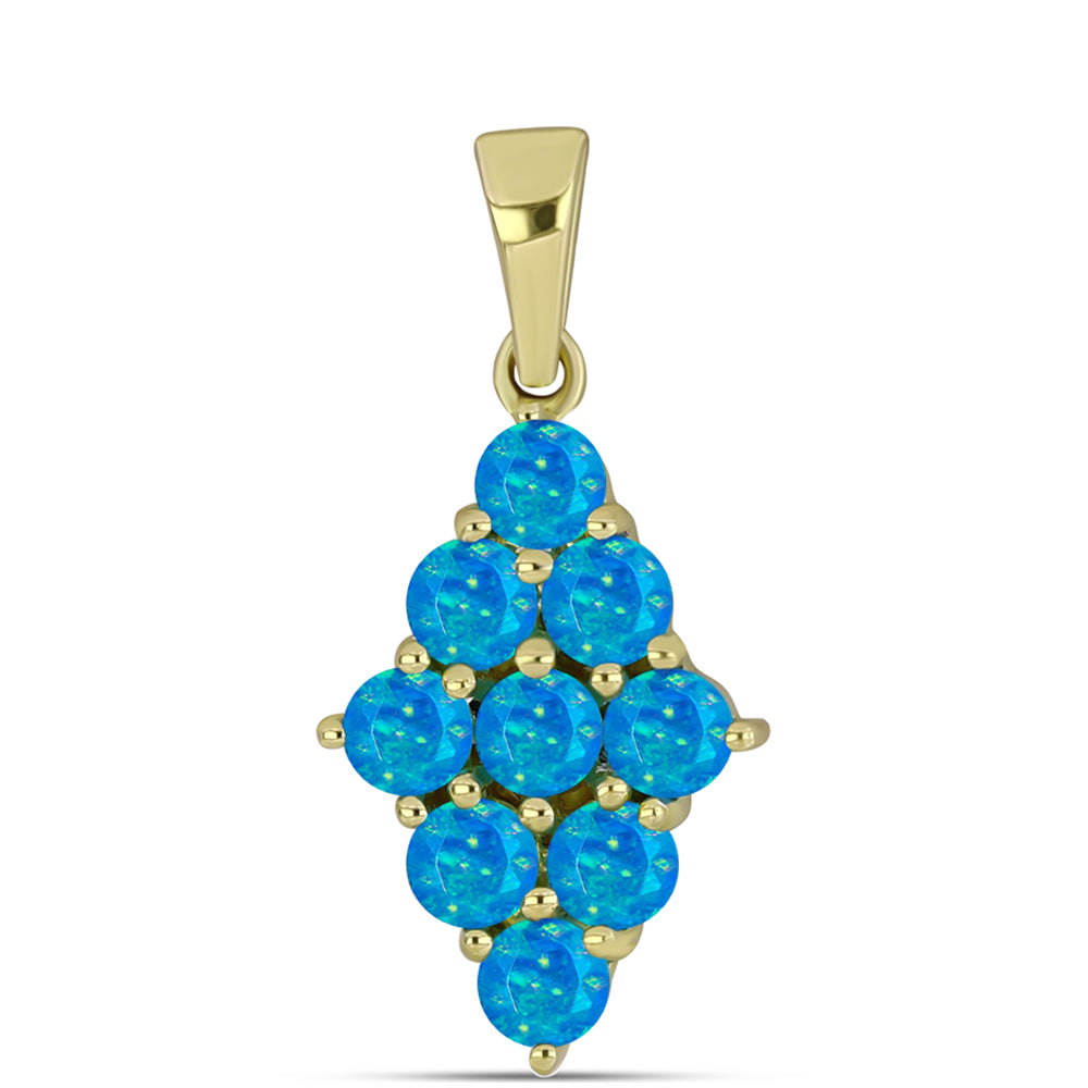 Goldplattierter Silberanhänger mit äthiopischem Paraiba-Blauopal 1 