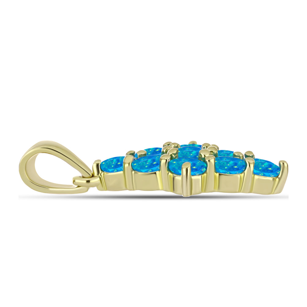 Goldplattierter Silberanhänger mit äthiopischem Paraiba-Blauopal 2 