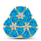 Goldplattierter Silberring mit äthiopischem Paraiba-Blauopal und weißem Topas