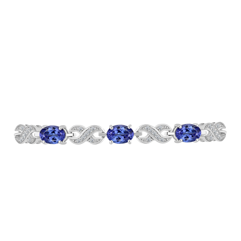 Silberarmband mit Tansanit und weißem Topas 2 