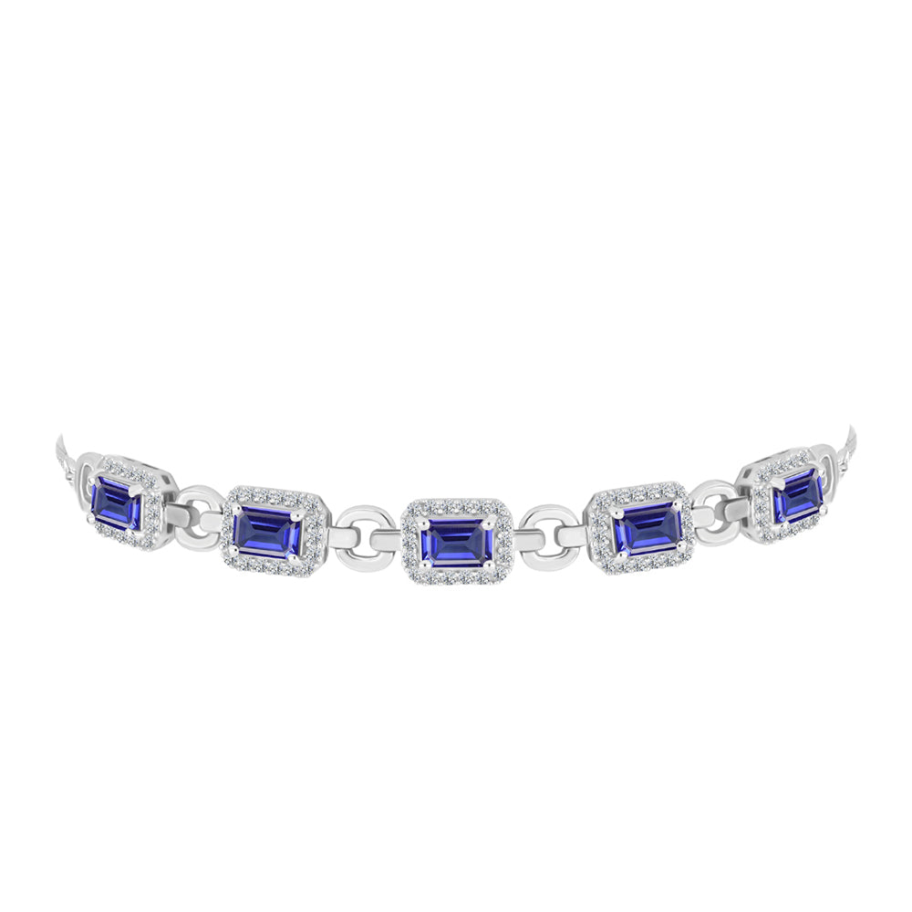 Silberarmband mit Tansanit und weißem Topas 2 