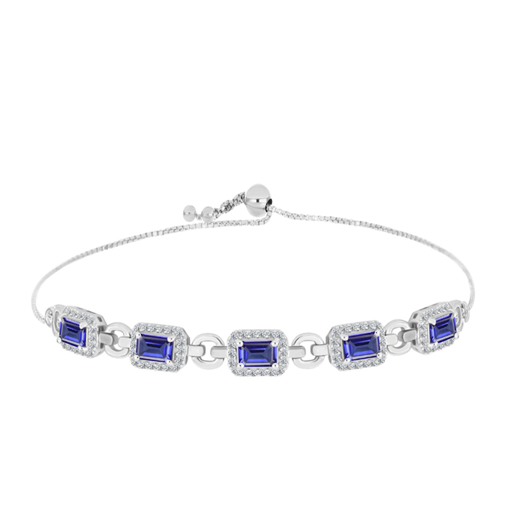 Silberarmband mit Tansanit und weißem Topas 1 