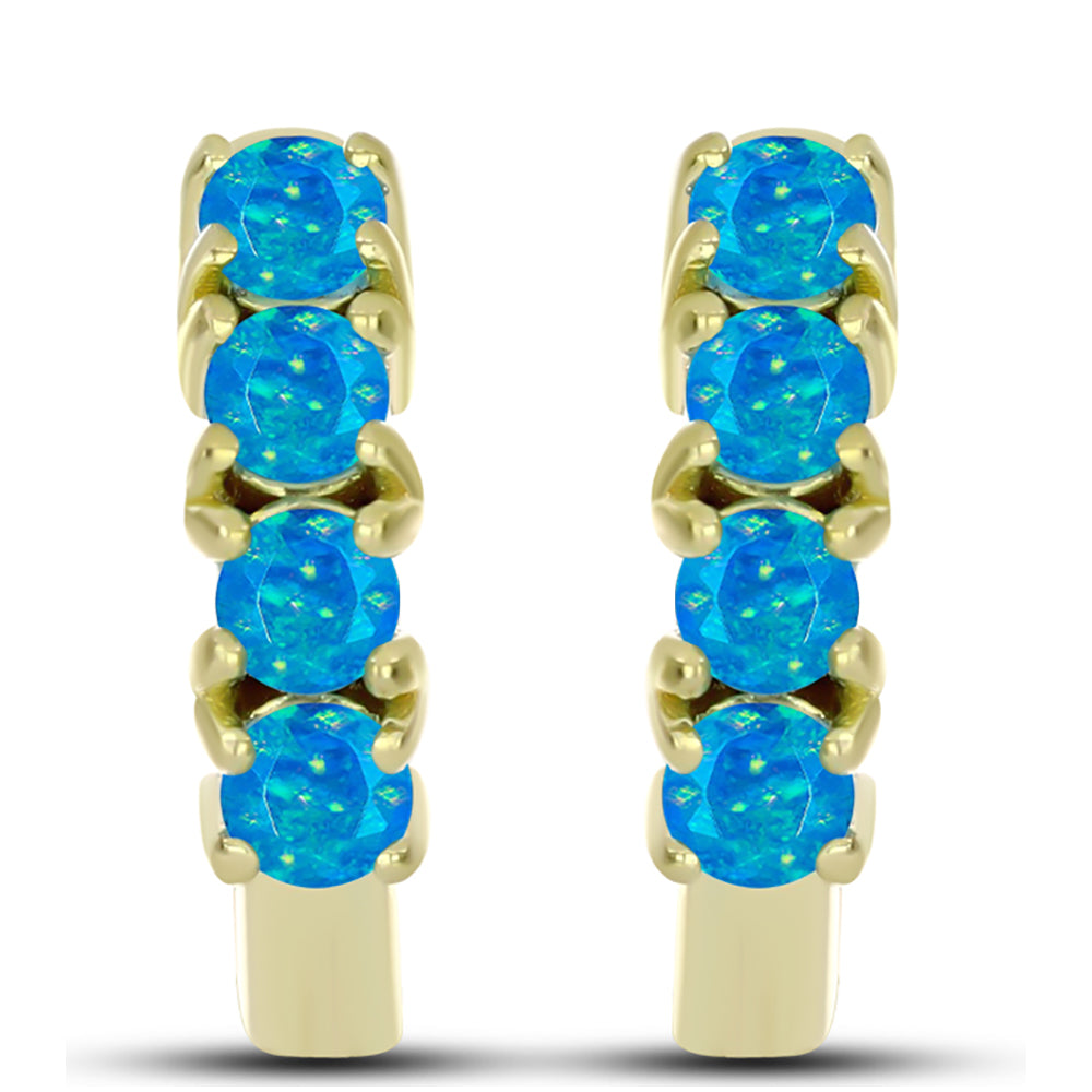 Goldplattierte Silberohrringe mit äthiopischem Paraiba-Blauopal 1 