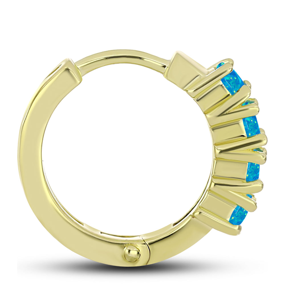 Goldplattierte Silberohrringe mit äthiopischem Paraiba-Blauopal 2 