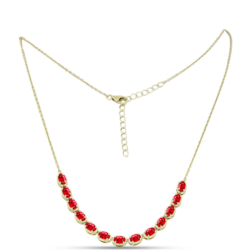 Goldplattierte Silberhalskette mit rotem Achat