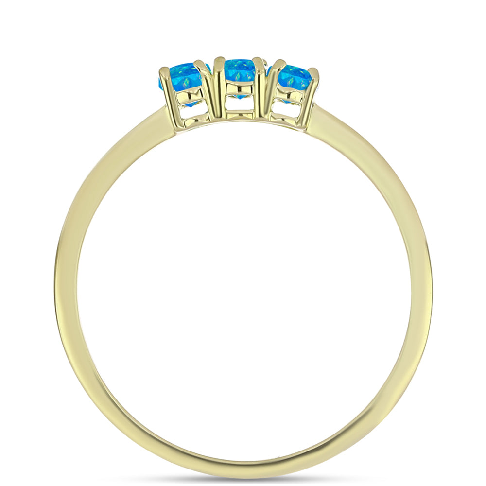 Goldplattierter Silberring mit äthiopischem Paraiba-Blauopal 2 