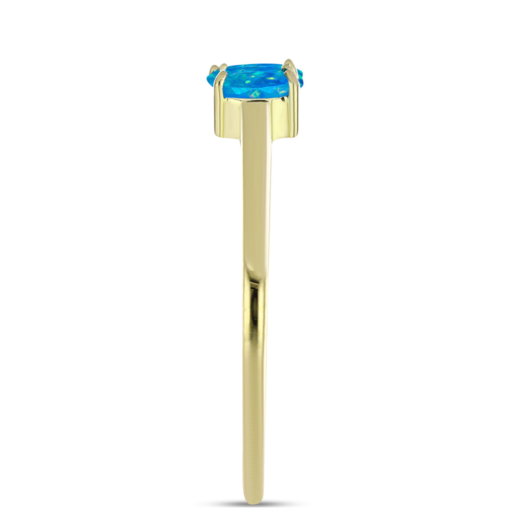 Goldplattierter Silberring mit äthiopischem Paraiba-Blauopal 4 