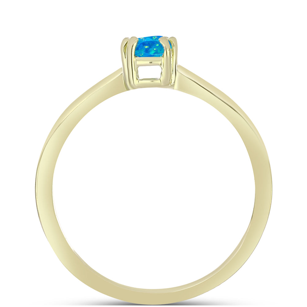 Goldplattierter Silberring mit äthiopischem Paraiba-Blauopal