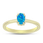 Goldplattierter Silberring mit äthiopischem Paraiba-Blauopal
