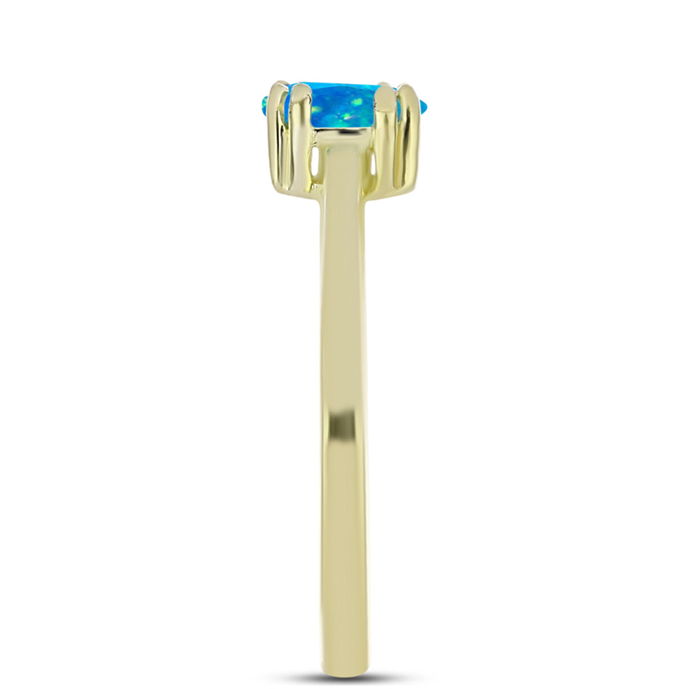 Goldplattierter Silberring mit äthiopischem Paraiba-Blauopal