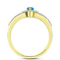 Goldplattierter Silberring mit äthiopischem Paraiba-Blauopal und weißem Topas