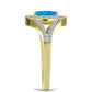 Goldplattierter Silberring mit äthiopischem Paraiba-Blauopal und weißem Topas