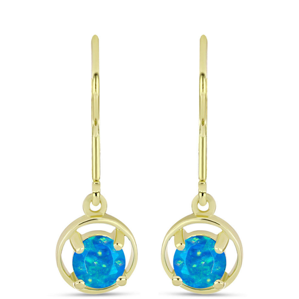 Goldplattierte Silberohrringe mit äthiopischem Paraiba-Blauopal