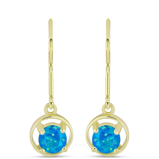 Goldplattierte Silberohrringe mit äthiopischem Paraiba-Blauopal