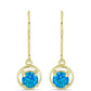 Goldplattierte Silberohrringe mit äthiopischem Paraiba-Blauopal