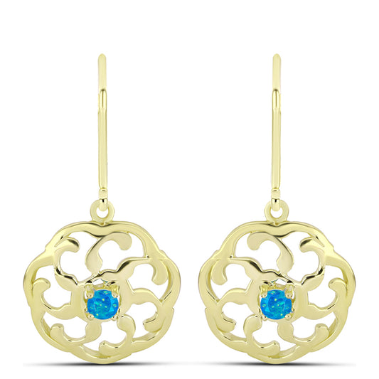 Goldplattierte Silberohrringe mit äthiopischem Paraiba-Blauopal