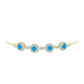 Goldplattiertes Silberarmband mit äthiopischem Paraiba-Blauopal und weißem Topas