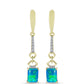 Goldplattierte Silberohrringe mit äthiopischem Paraiba-Blauopal und weißem Topas