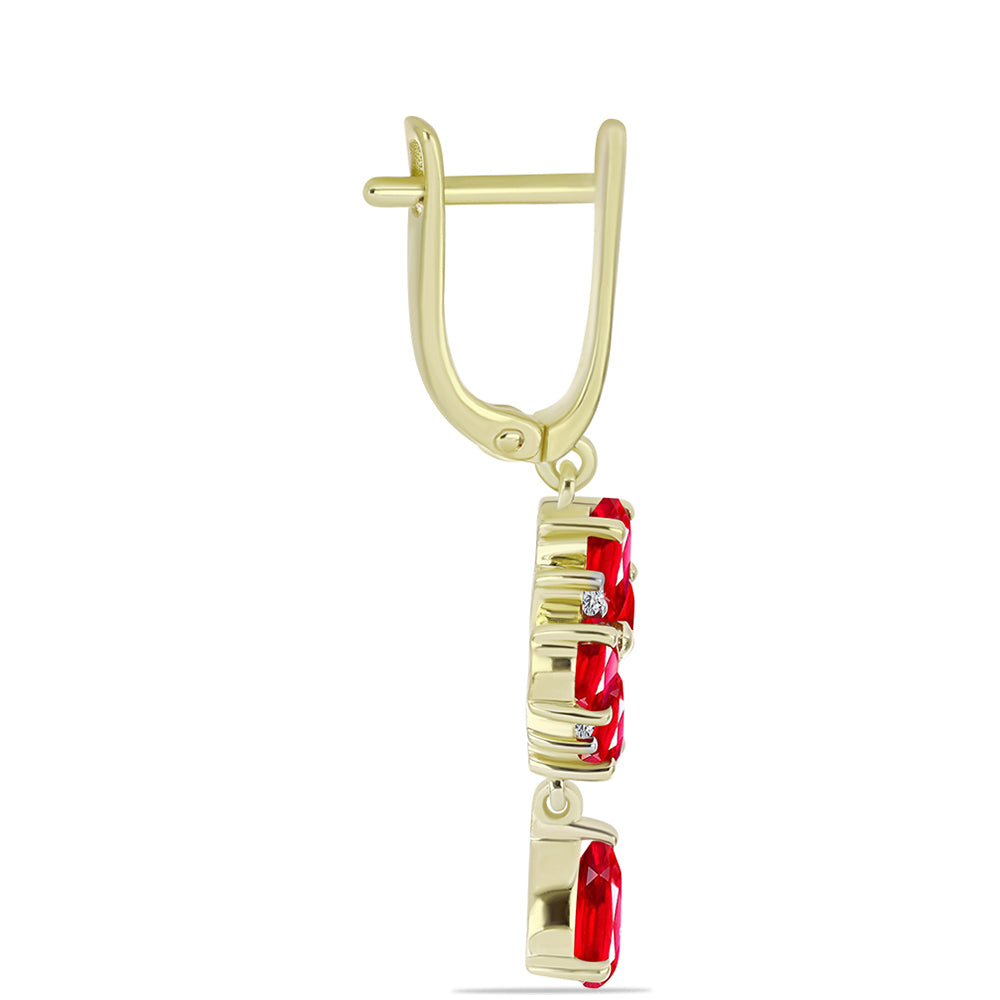 Goldplattierte Silberohrringe mit rotem Achat 2 