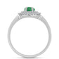 Silberring mit brasilianischem Smaragd und weißem Topas