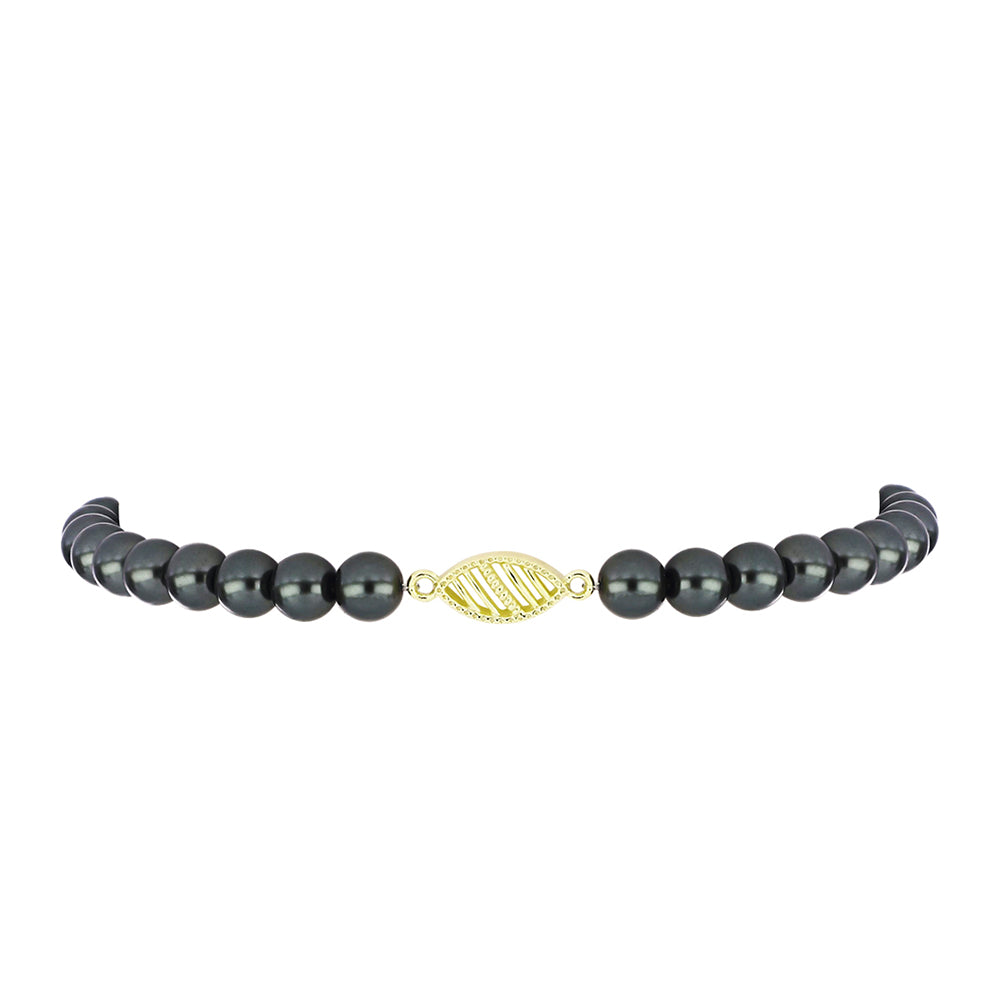 Goldplattiertes Silberarmband mit Tahitigrüne-Illusion Süßwasserperle