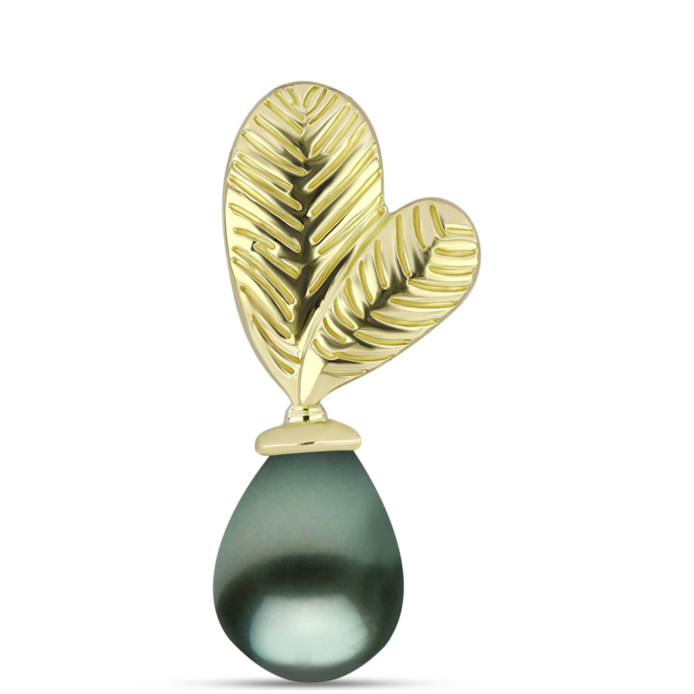 Goldplattierter Silberanhänger mit Tahitigrüne-Illusion Süßwasserperle 1 