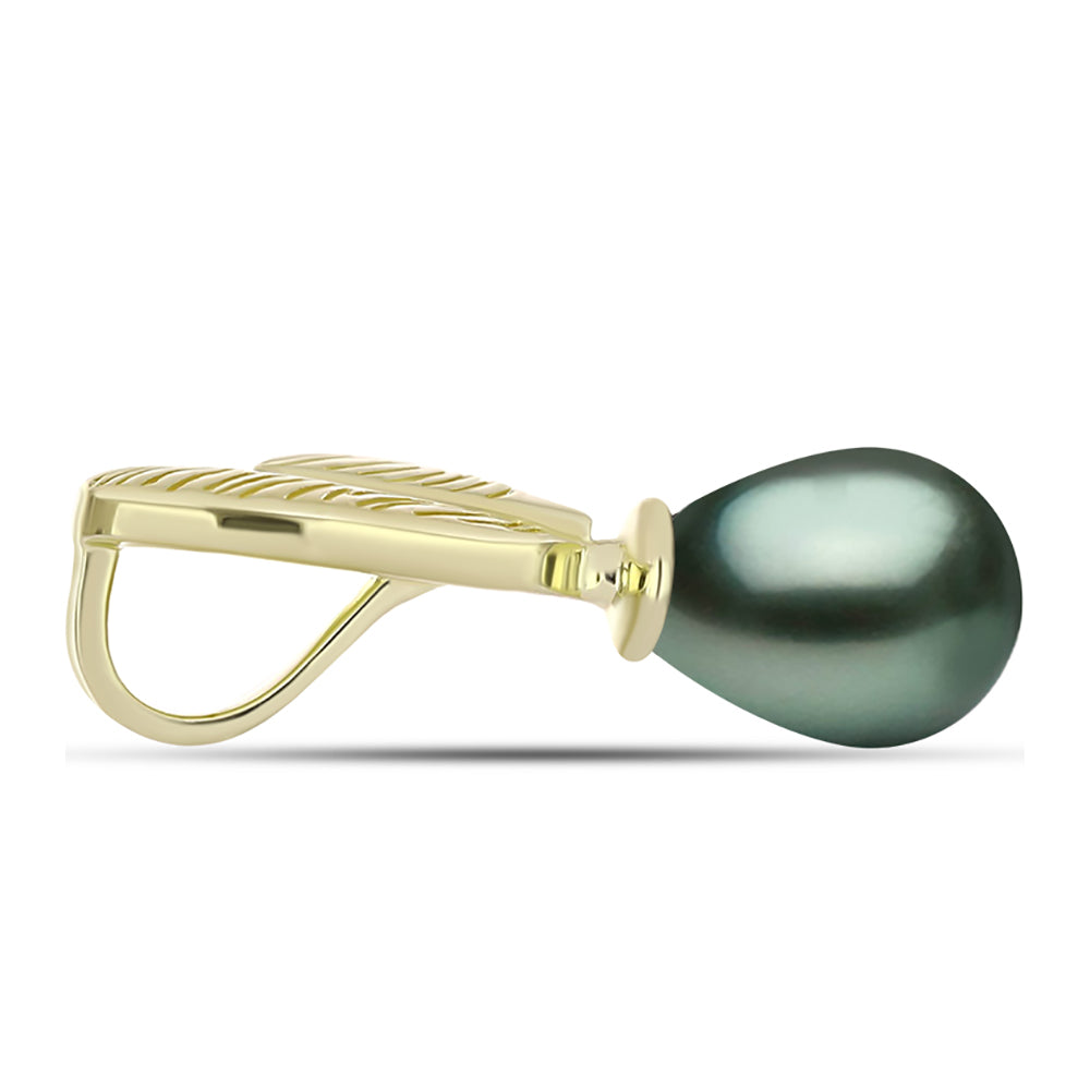 Goldplattierter Silberanhänger mit Tahitigrüne-Illusion Süßwasserperle 2 