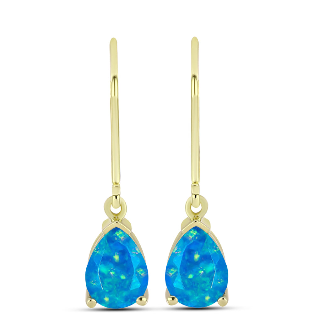 Goldplattierte Silberohrringe mit äthiopischem Paraiba-Blauopal 1 