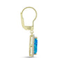 Goldplattierte Silberohrringe mit äthiopischem Paraiba-Blauopal und weißem Topas