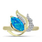 Goldplattierter Silberring mit äthiopischem Paraiba-Blauopal und weißem Topas
