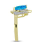 Goldplattierter Silberring mit äthiopischem Paraiba-Blauopal und weißem Topas