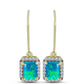 Goldplattierte Silberohrringe mit äthiopischem Paraiba-Blauopal und weißem Topas