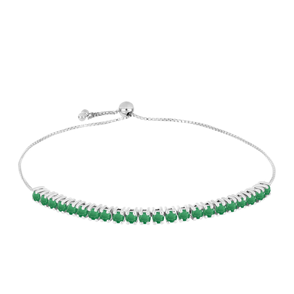 Silberarmband mit brasilianischem Smaragd 1 