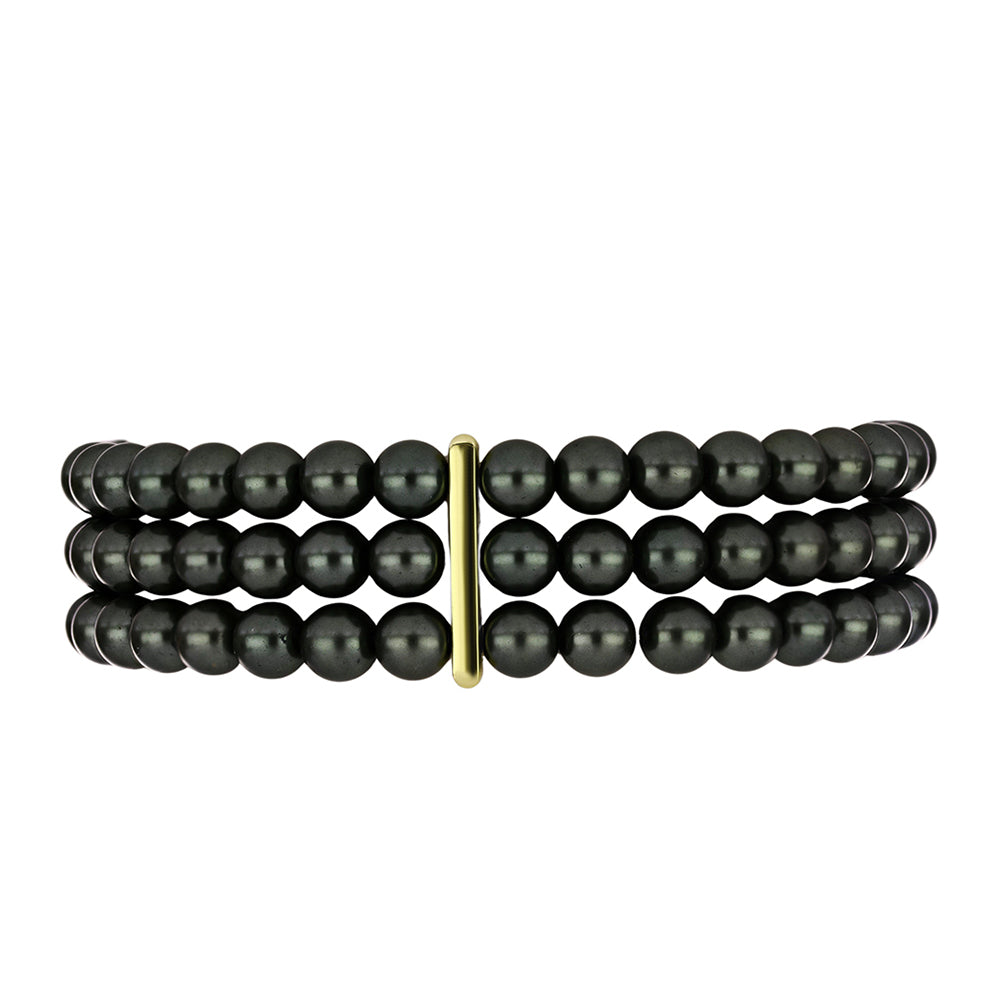 Goldplattiertes Silberarmband mit Tahitigrüne-Illusion Süßwasserperle