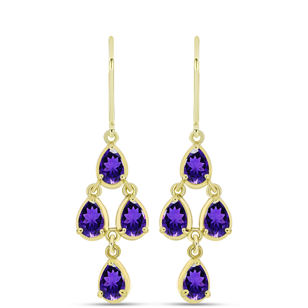 Goldplattierte Silberohrringe mit marokkanischem Amethyst