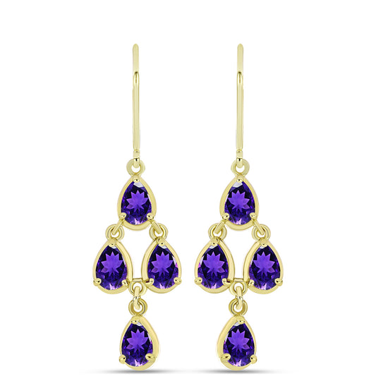 Goldplattierte Silberohrringe mit marokkanischem Amethyst