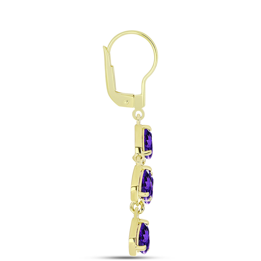 Goldplattierte Silberohrringe mit marokkanischem Amethyst 2 
