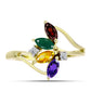 Goldplattierter Silberring mit marokkanischem Amethyst und Zitrin aus dem Ural