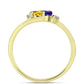 Goldplattierter Silberring mit marokkanischem Amethyst und Zitrin aus dem Ural