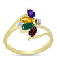 Goldplattierter Silberring mit marokkanischem Amethyst und Zitrin aus dem Ural