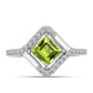 Silberring mit Peridot aus Changbai und weißem Topas